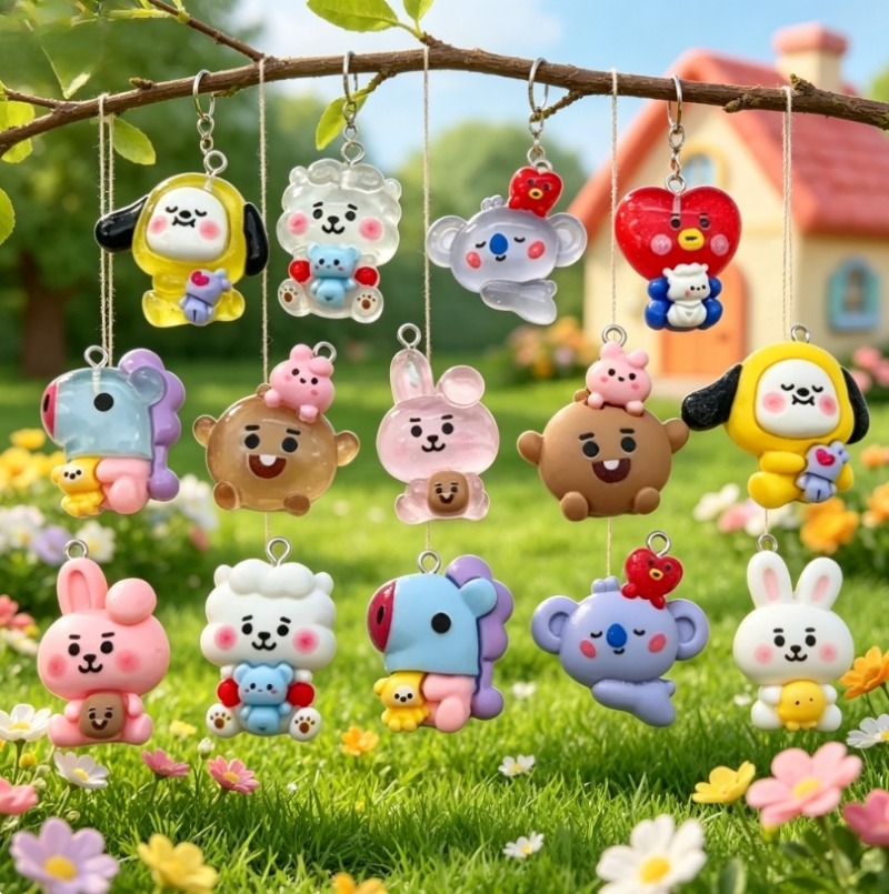 7pcs BT21 Resin Cartoon Charm  - огляд і ціна Crafting Resin