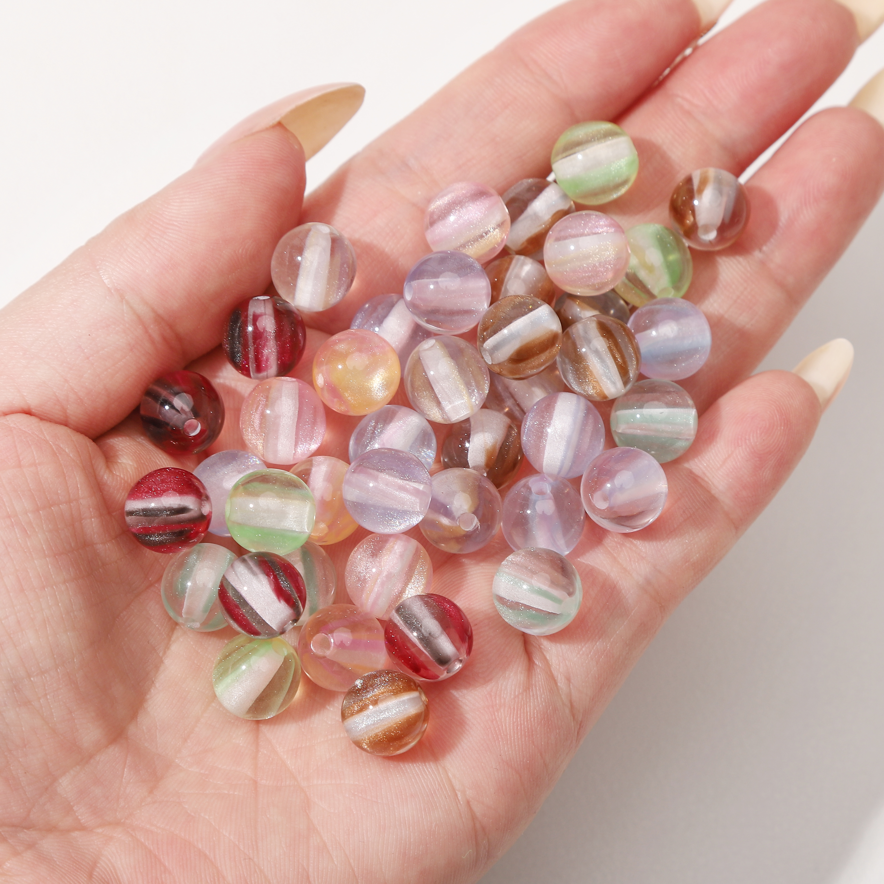 8mm 100Pcs Colorful Round Resi - огляд і ціна Resin Craft Material