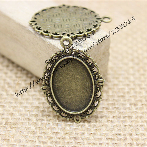 40pcs/lot Antique bronze alloy - огляд і ціна Bezels Set Pendant