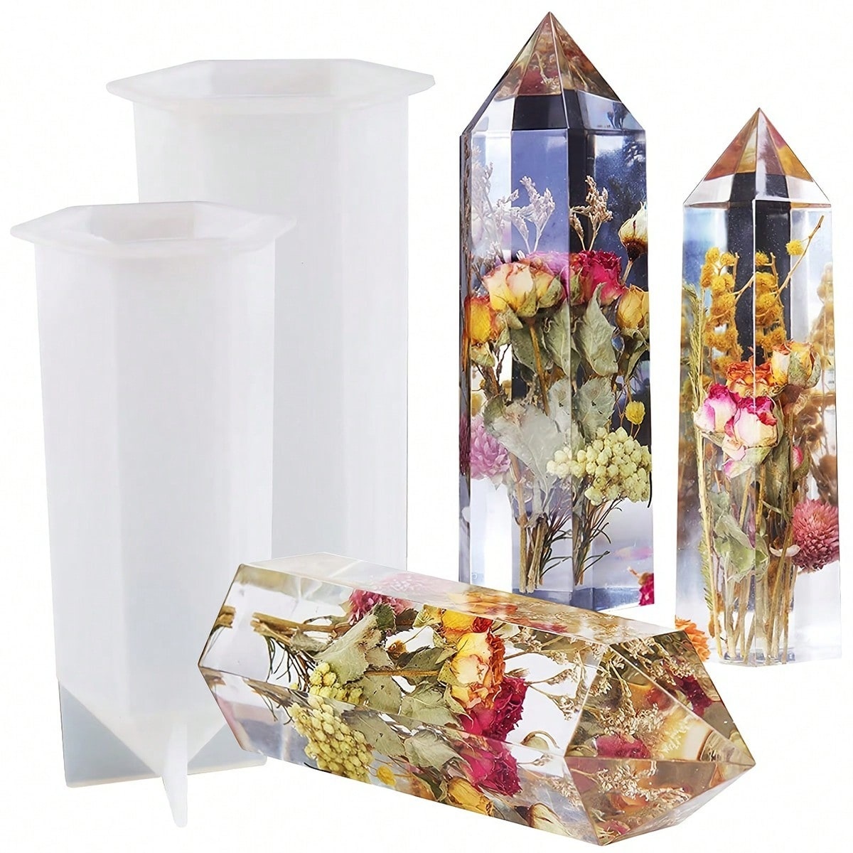 1Pcs Crystal Tower Resin Silic - огляд і ціна Flower Preservation Resin