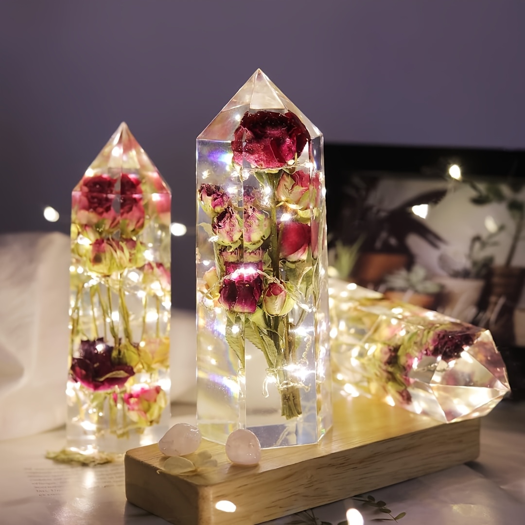 1Pcs Crystal Tower Resin Silic - огляд і ціна Flower Preservation Resin