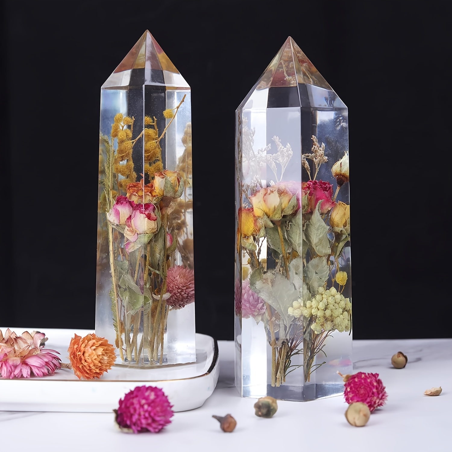 1Pcs Crystal Tower Resin Silic - огляд і ціна Flower Preservation Resin