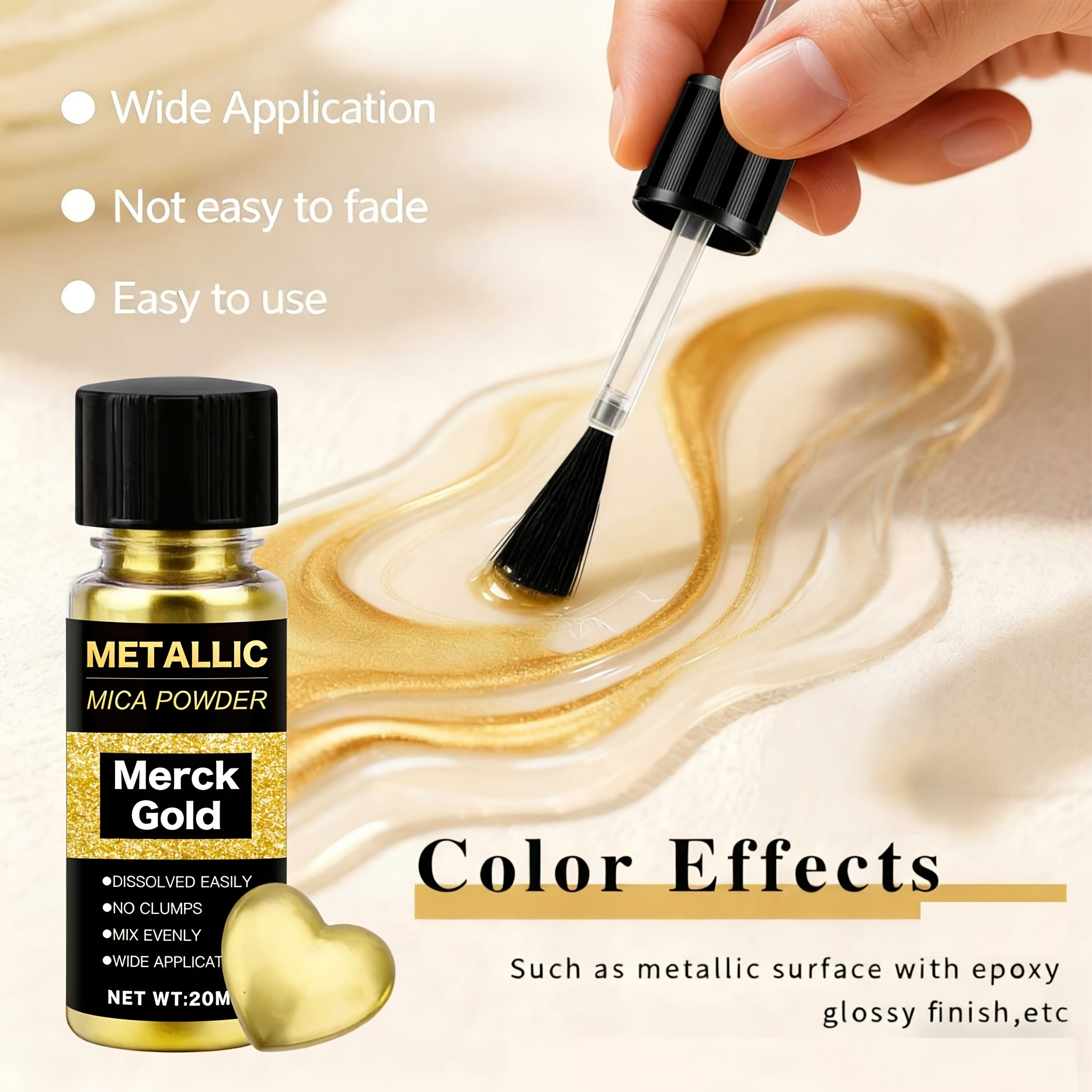 Metallic Mica Powder, Brushed  - огляд і ціна Resin Pigment Set