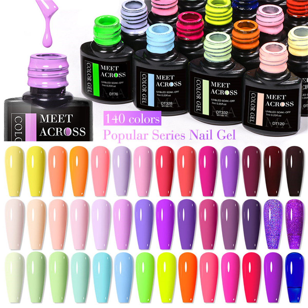 8pcs Gel Nail Polish Set HEMA  - огляд і ціна Resin Glitter Pack