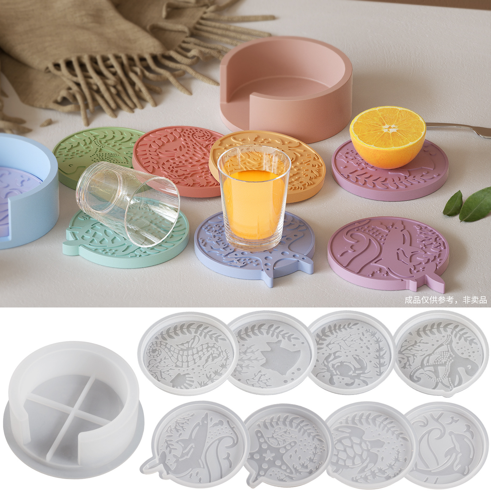 Plaster Coaster Storage Base M - огляд і ціна Resin Ocean Wave Mold