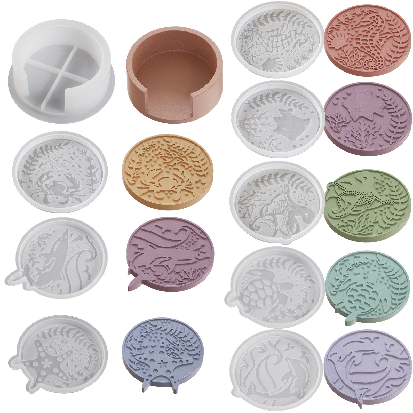 Plaster Coaster Storage Base M - огляд і ціна Resin Ocean Wave Mold