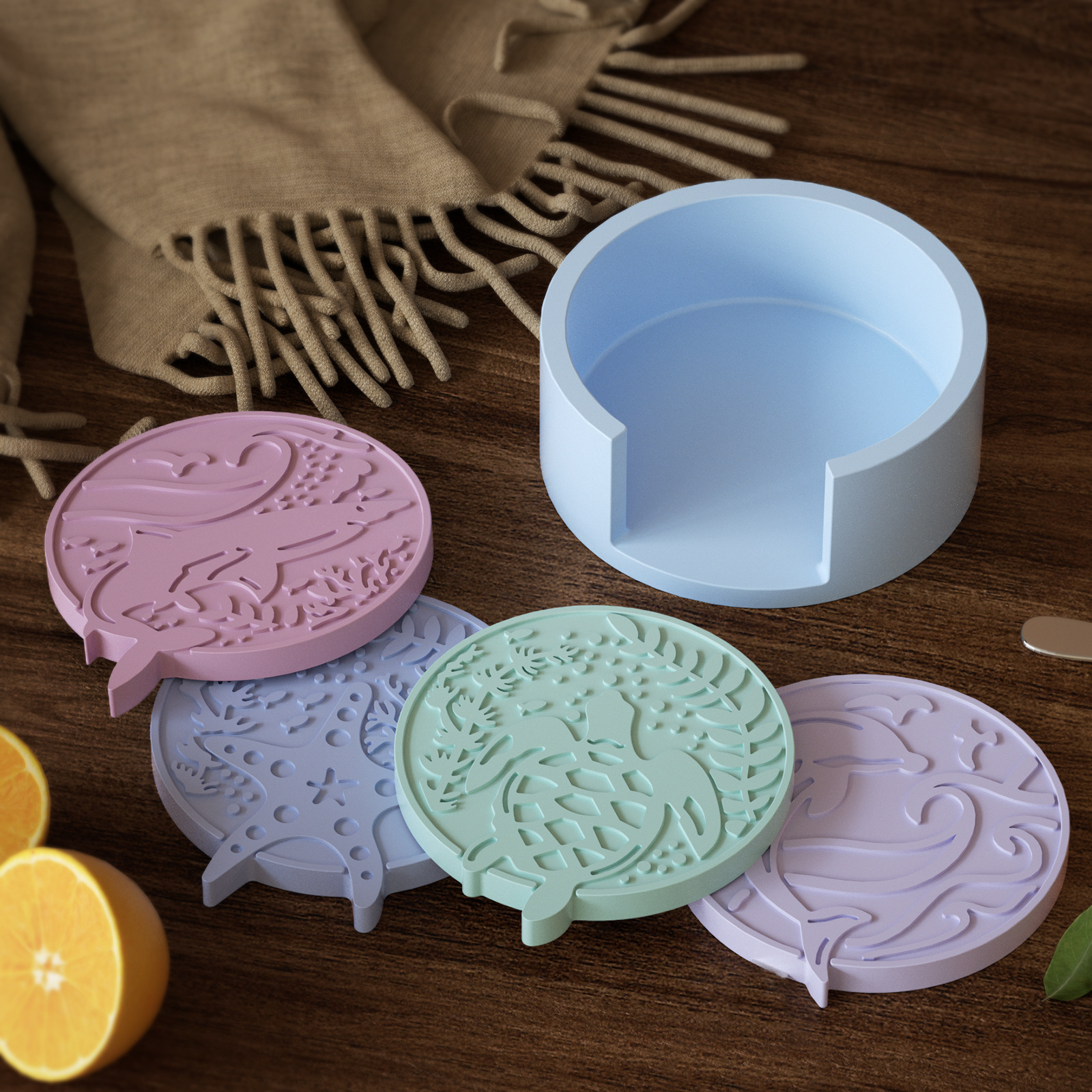 Plaster Coaster Storage Base M - огляд і ціна Resin Ocean Wave Mold