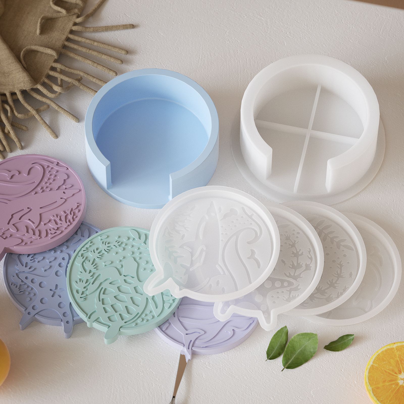 Plaster Coaster Storage Base M - огляд і ціна Resin Ocean Wave Mold