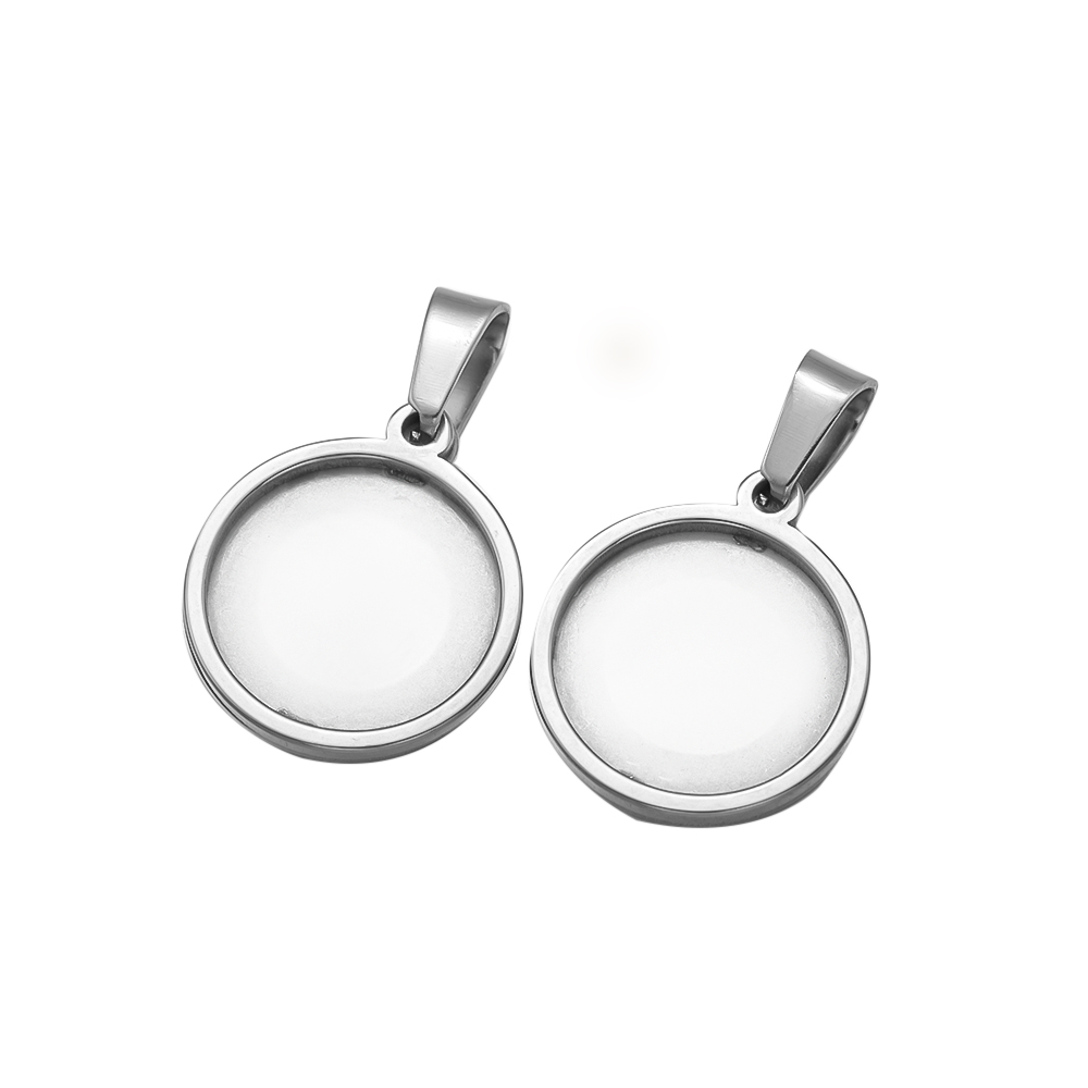 5Pcs/Lot Stainless Steel Round - огляд і ціна Bezels Set Pendant