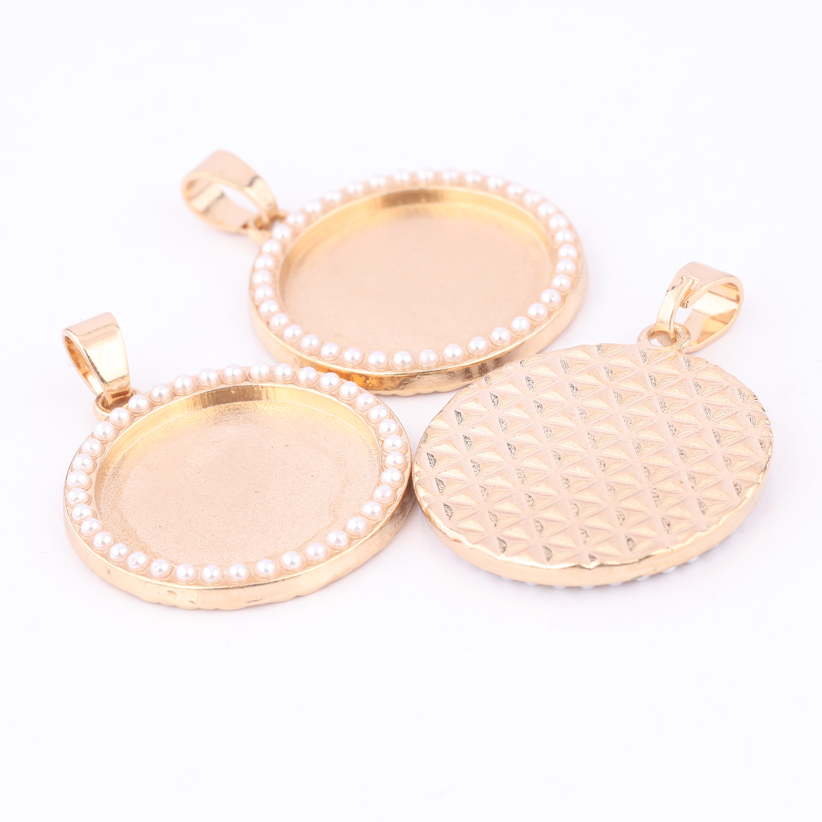 5pcs Kc Gold Pearl Cabochon Ba - огляд і ціна Bezels Set Pendant