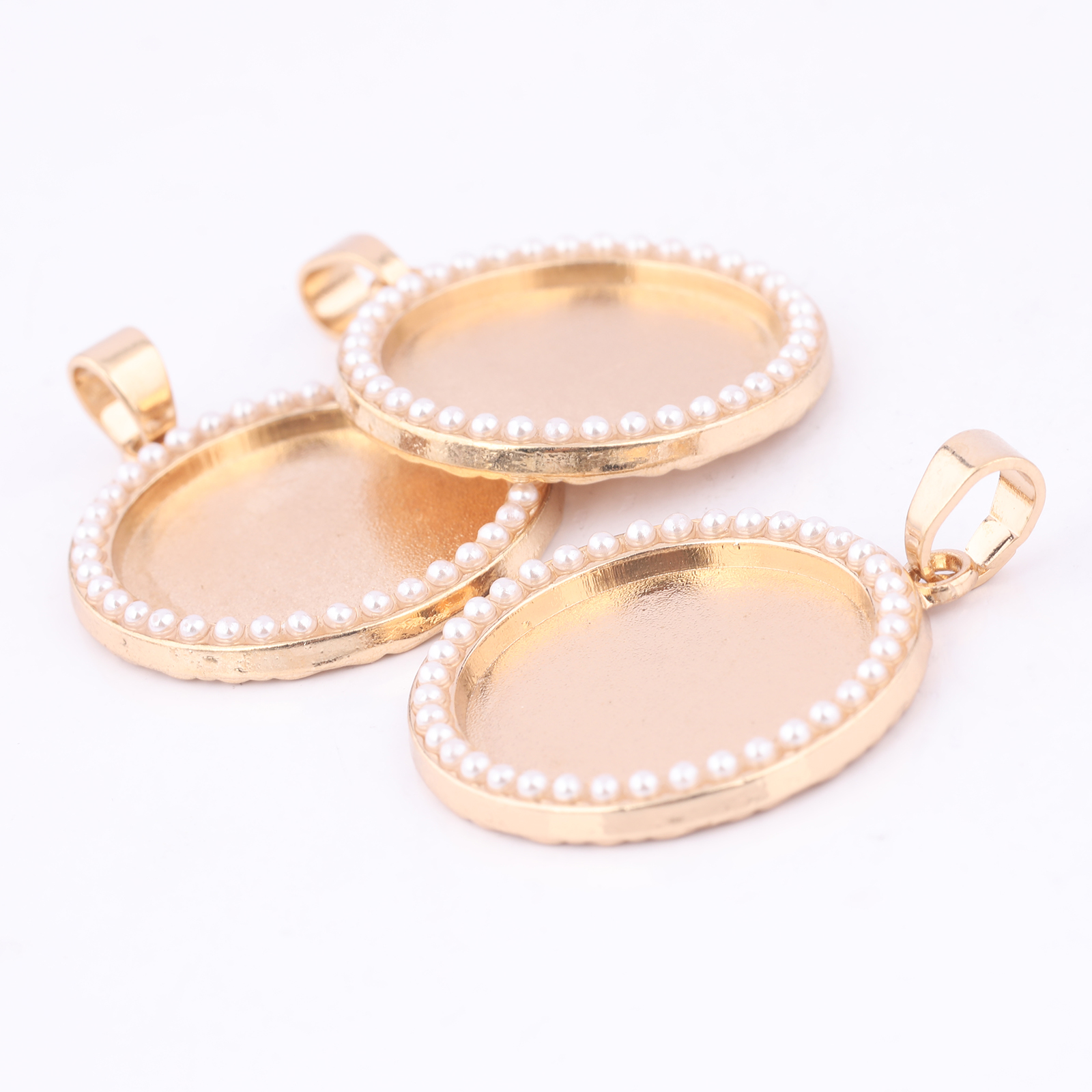 5pcs Kc Gold Pearl Cabochon Ba - огляд і ціна Bezels Set Pendant