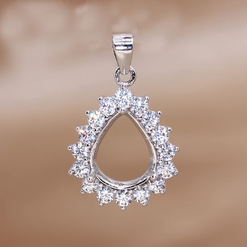 1pc Rose Golden Silvery Tear D - огляд і ціна Bezels Set Pendant