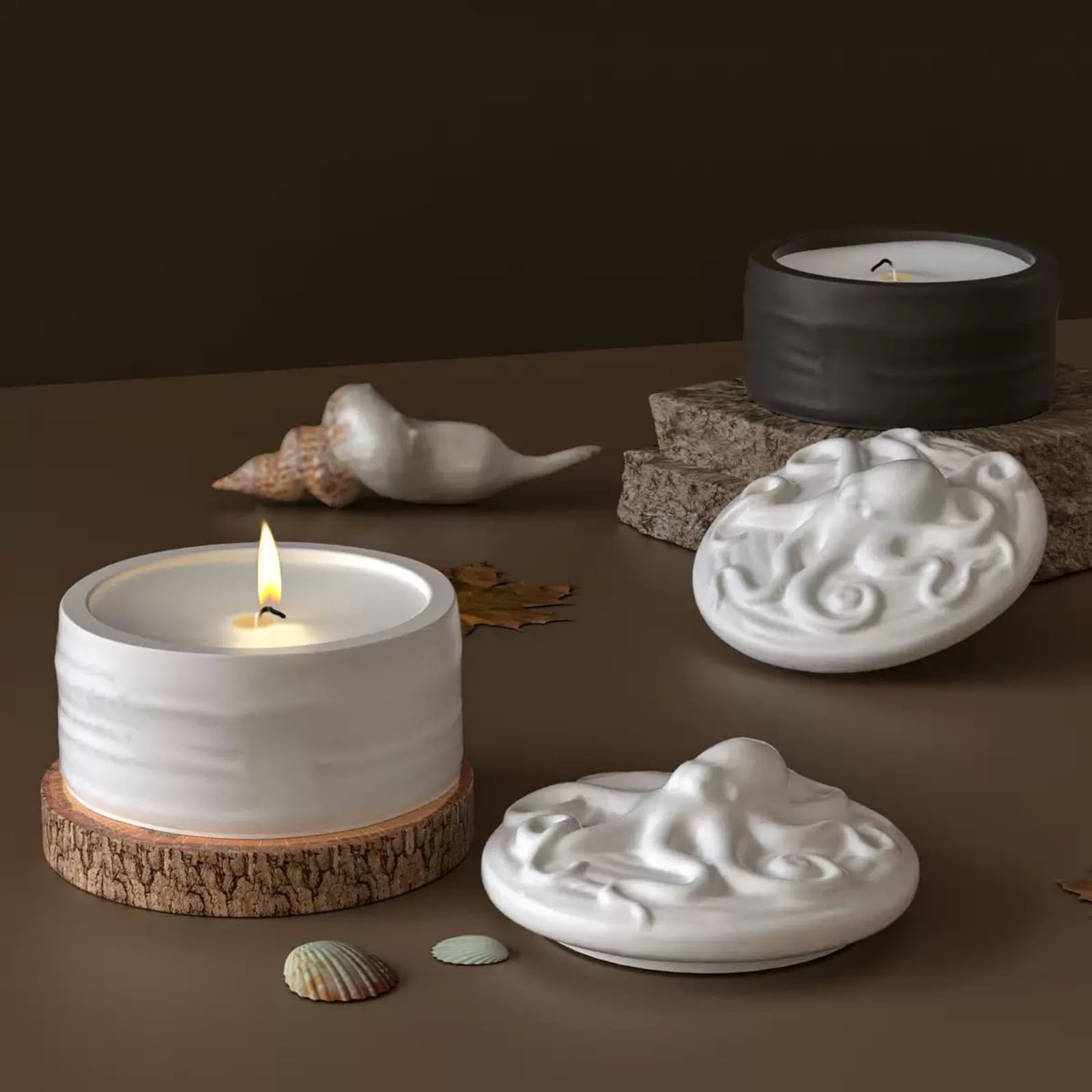 Octopus Lid Candle Jar Silicon - огляд і ціна Resin Ocean Wave Mold