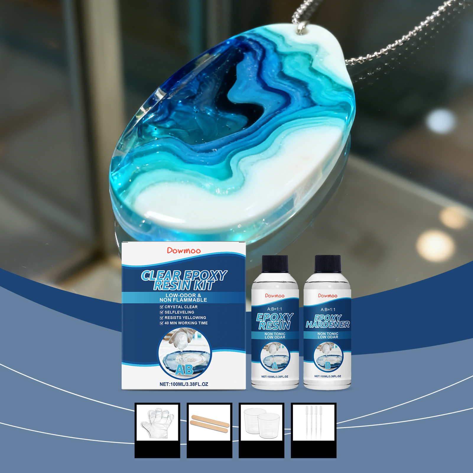 DIY Crystals Clear Epoxys Resi - огляд і ціна Resin Jewelry Kit