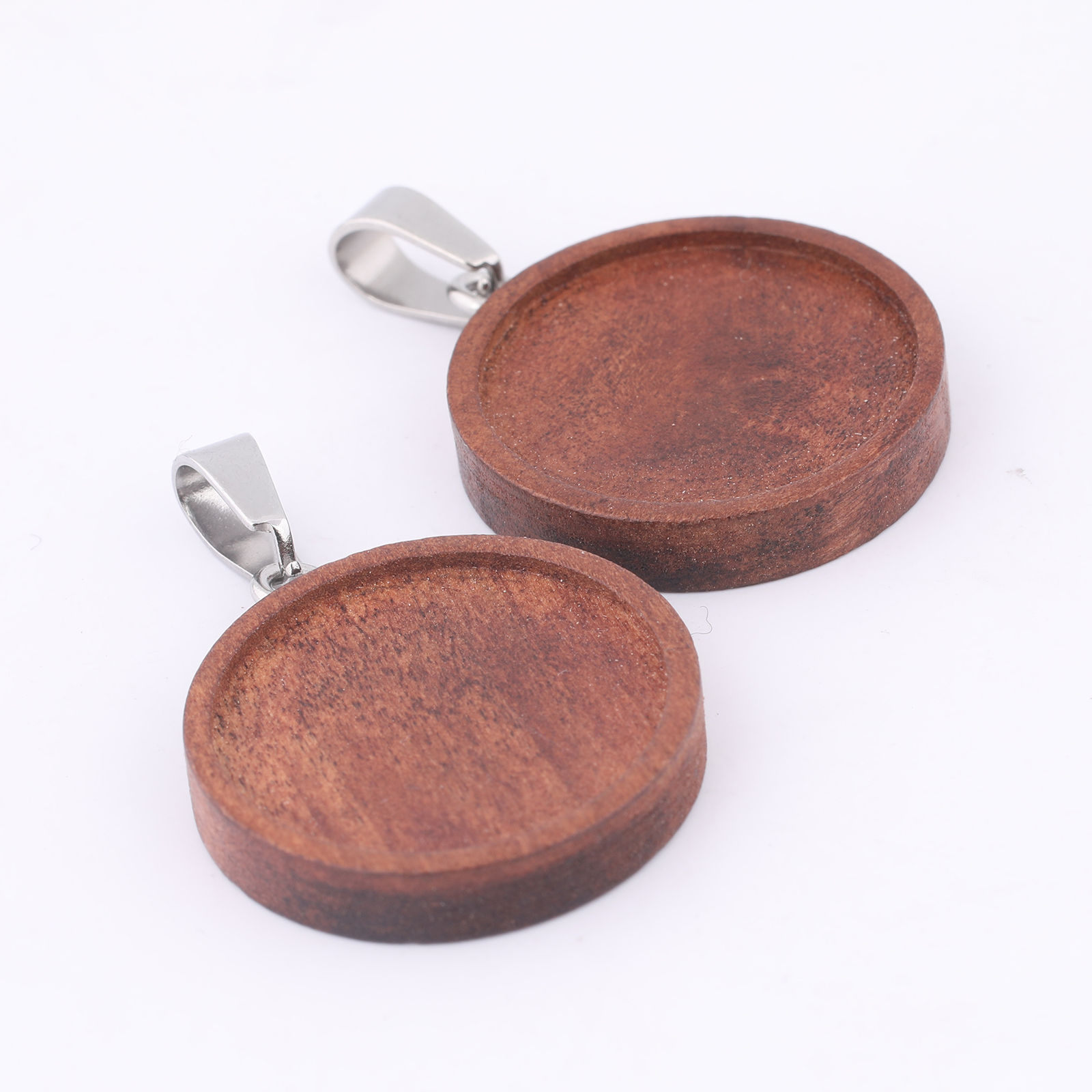10pcs 20mm Round Wood Cabochon - огляд і ціна Bezels Set Pendant