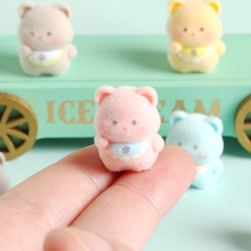 6pcs Cute 3D Flocked Resin Bib - огляд і ціна Resin Craft Supplies