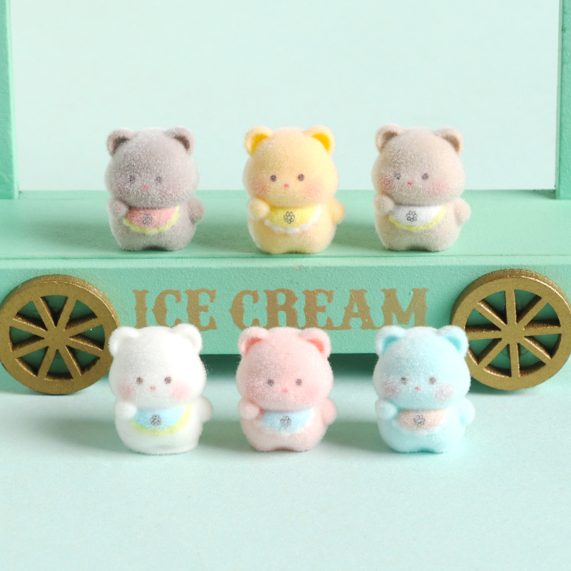 6pcs Cute 3D Flocked Resin Bib - огляд і ціна Resin Craft Supplies