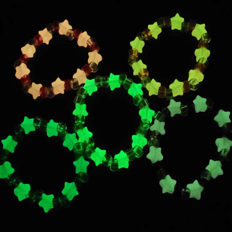 5 Glow star kandi bracelet set - огляд і ціна Resin Glitter Pack