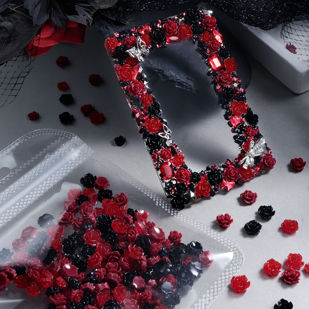 100pcs Red Black Rose Flowers  - огляд і ціна Flower Preservation Resin