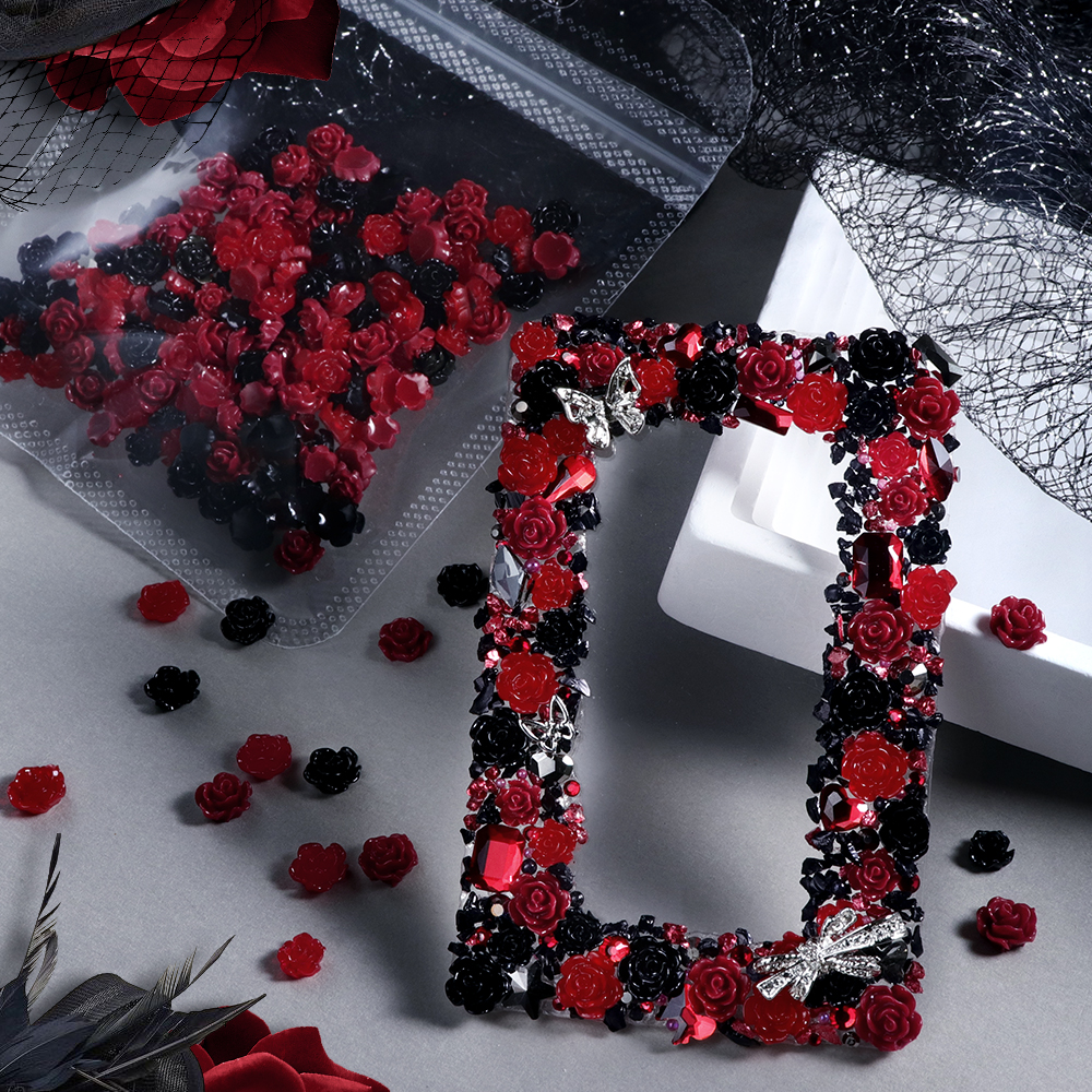 100pcs Red Black Rose Flowers  - огляд і ціна Flower Preservation Resin
