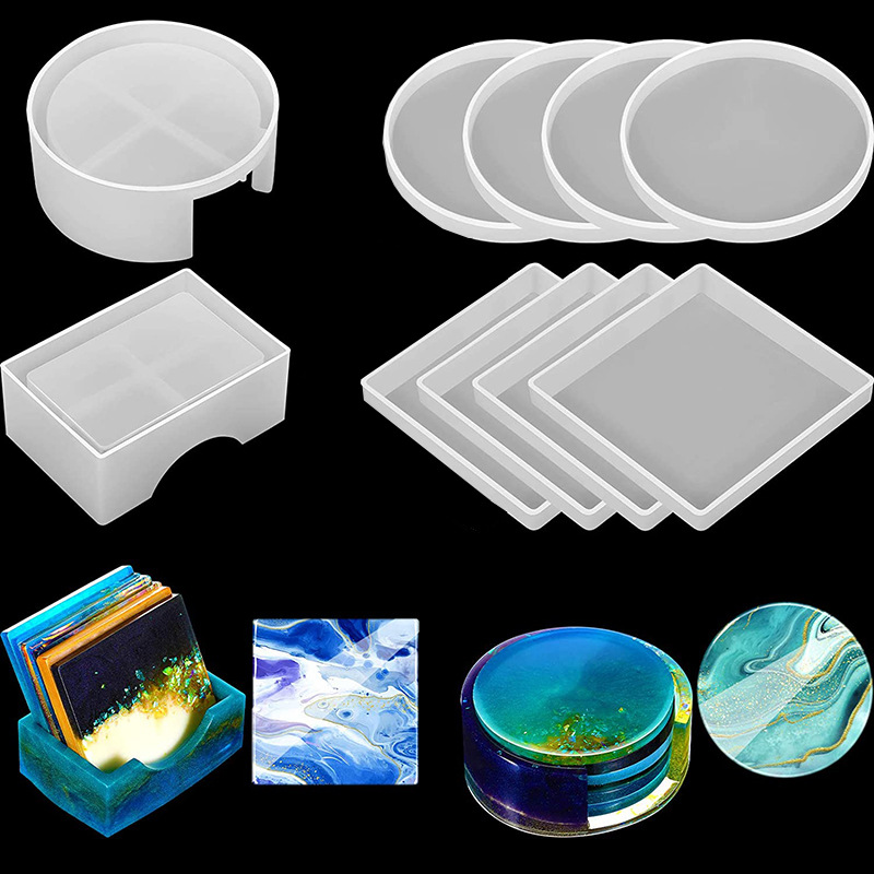 Round Square Coaster Silicone  - огляд і ціна Resin Ocean Wave Mold