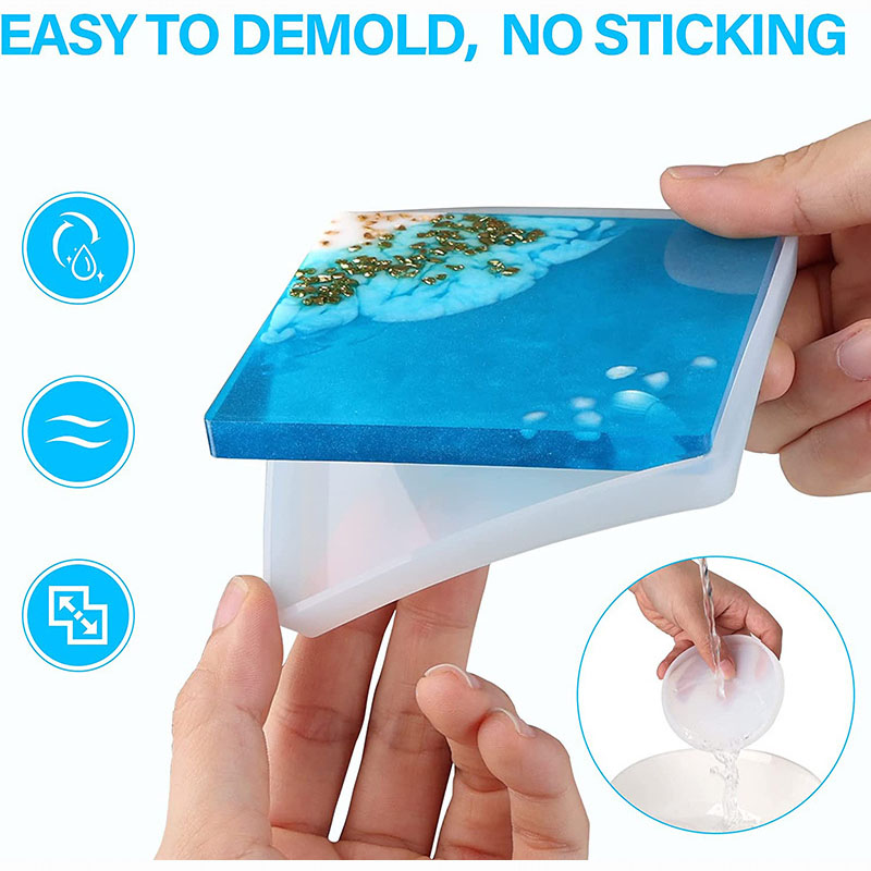 Round Square Coaster Silicone  - огляд і ціна Resin Ocean Wave Mold