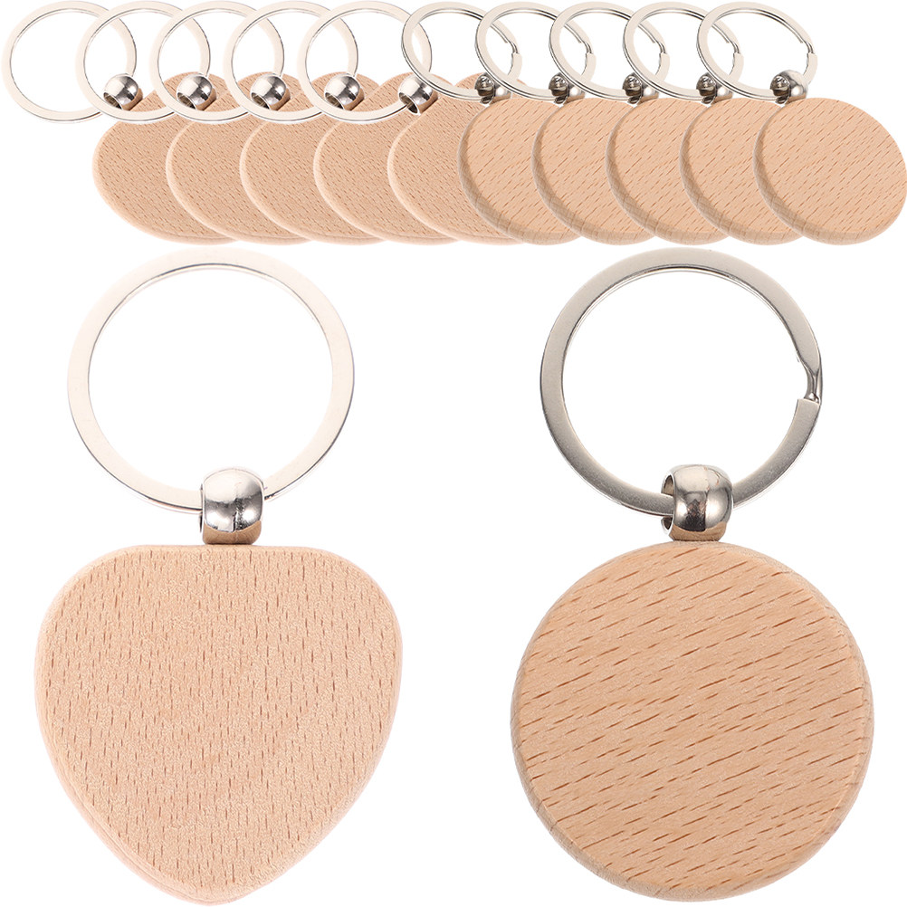 12Pcs Wooden Keychain Blanks S - огляд і ціна Wood Ring Blank