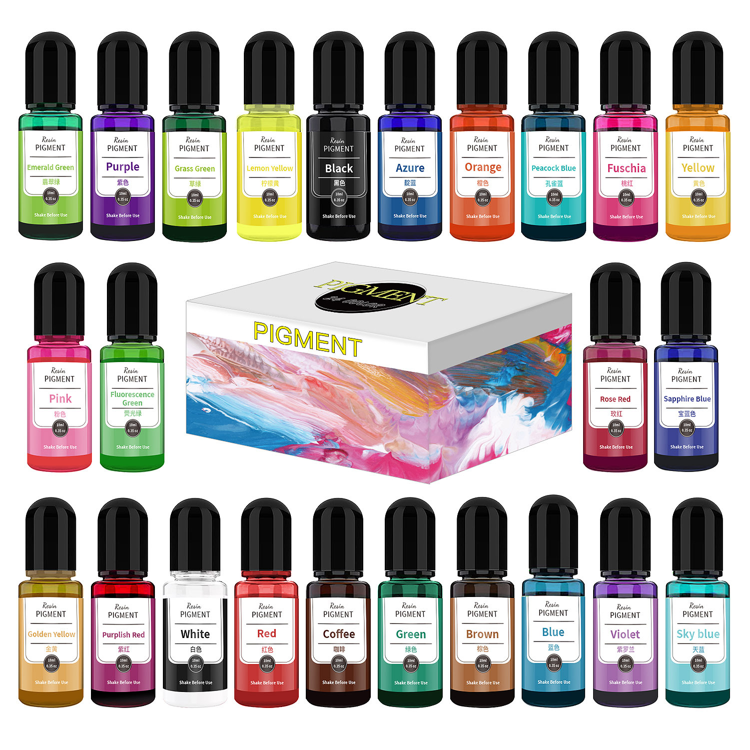 24 Color Art Ink Alcohol Resin - огляд і ціна Resin Dye Alcohol